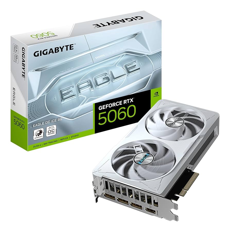 GIGABYTE GeForce RTX 5060 EAGLE OC ICE 8G Graphics Card