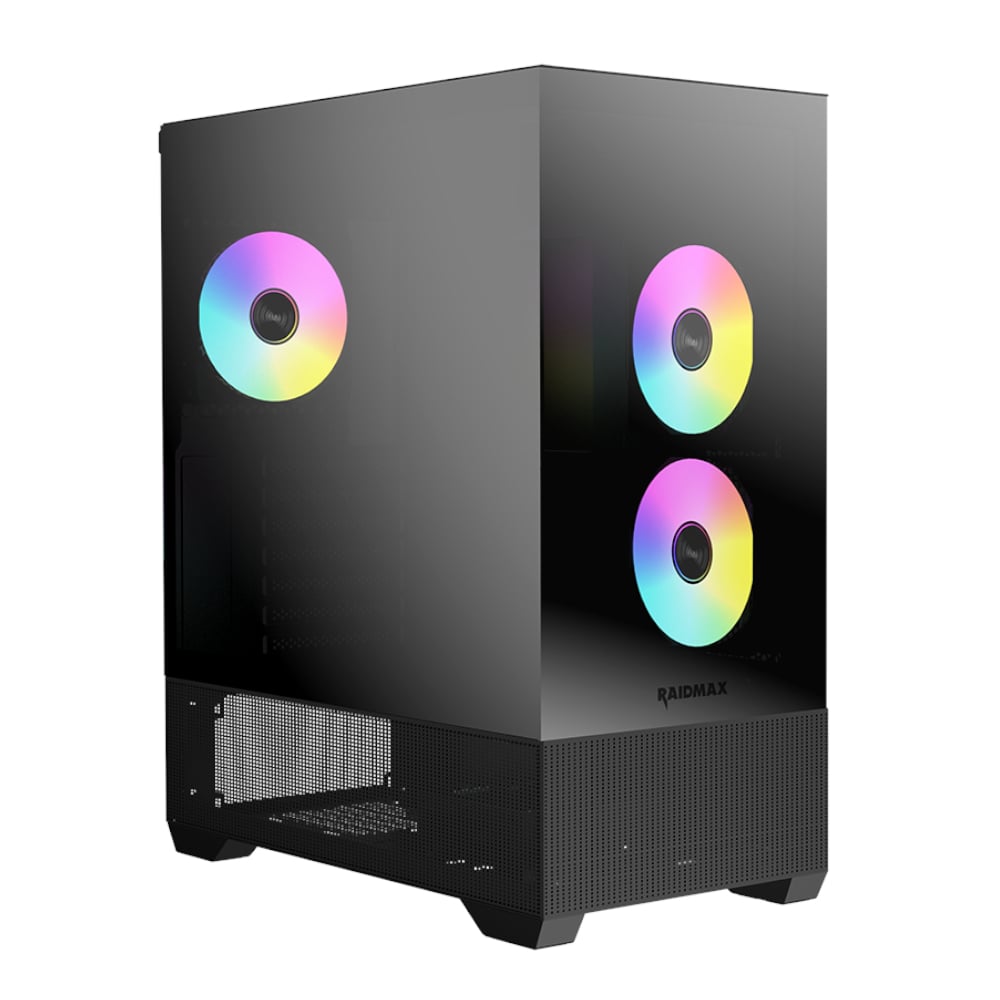  Raidmax I801 AIR CHROME E-ATX |ATX | Micro-ATX | Mini-ITX ARGB Mid-Tower Gaming Chassis – Black