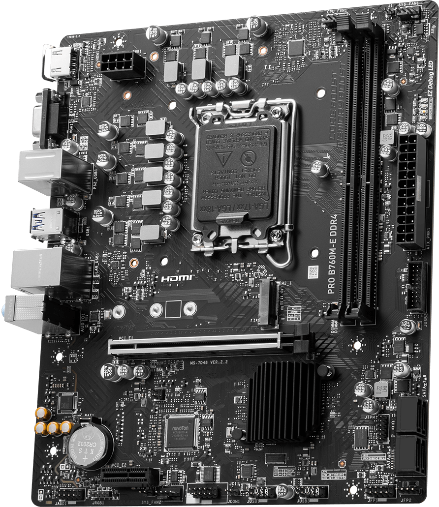 MSI PRO B760M-E DDR4 Intel LGA1700 mATX Motherboard
