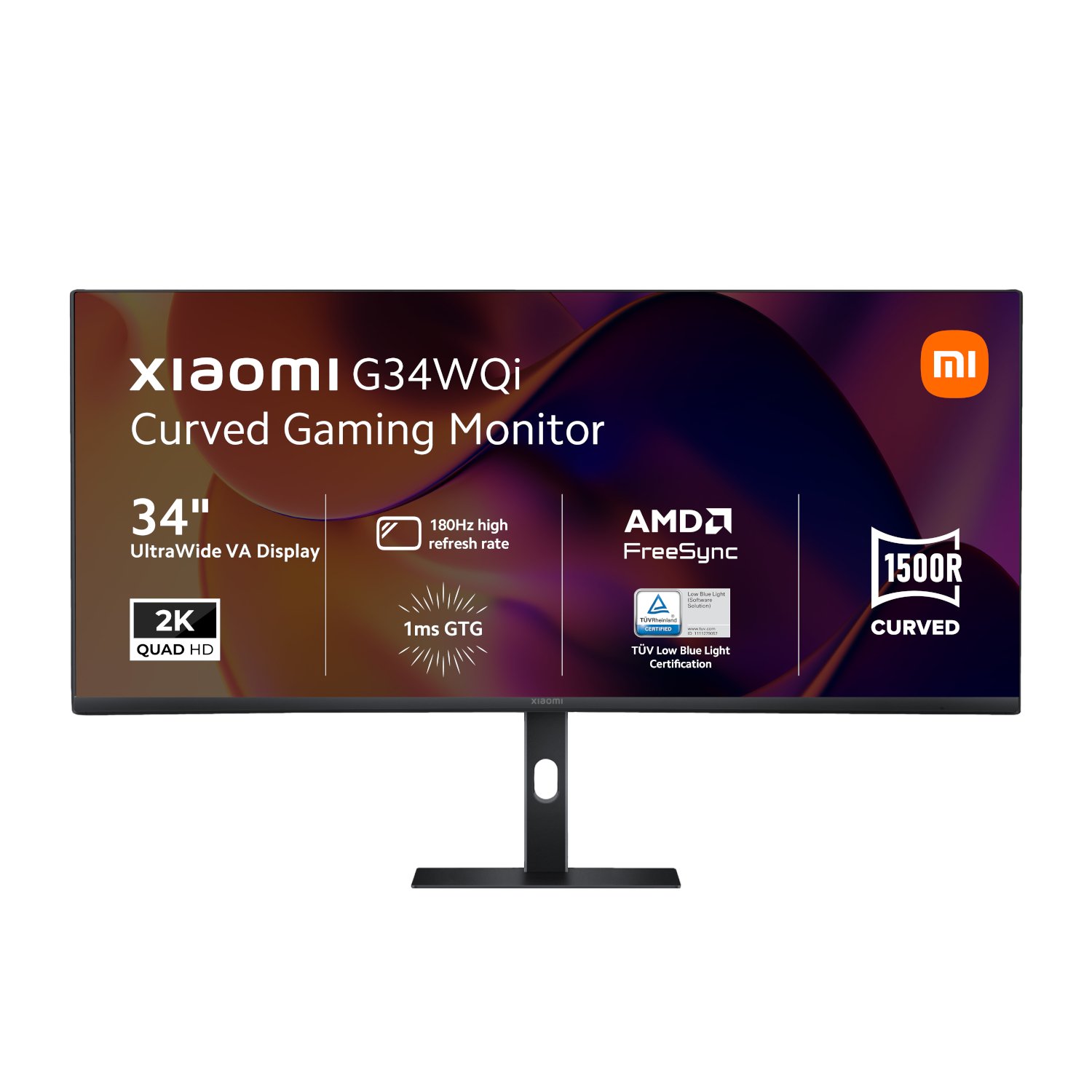 Xiaomi G34WQi 34″ 1440p UltraWide VA Curved Gaming Monitor (180Hz, 1ms, 21:9, HDMI/DP, AMD FreeSync, & 1500R Curve)