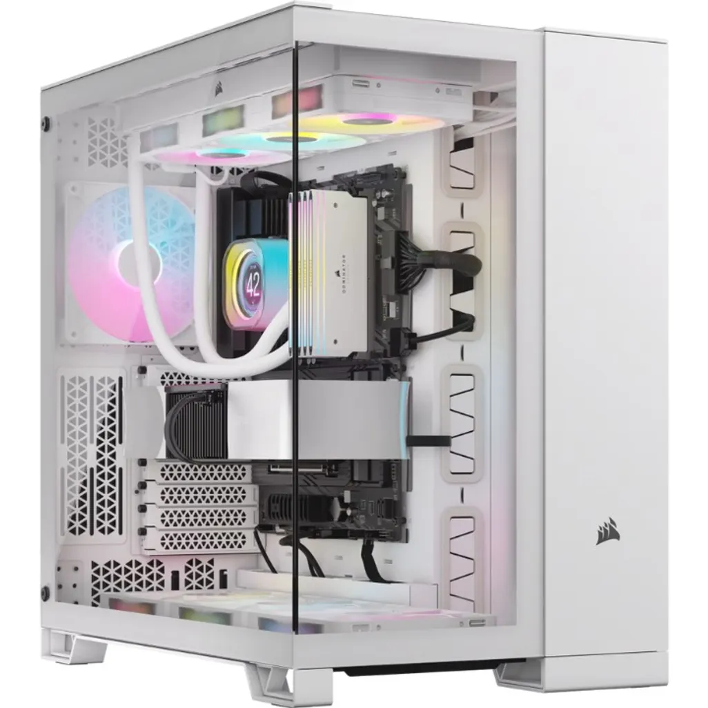 Corsair 6500X, Midi Tower, PC, White, ATX, Plastic, Steel, Tempered glass, 19 cm